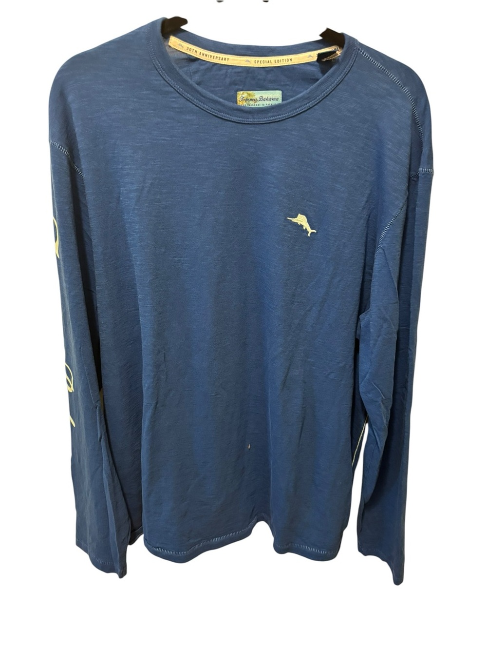 Tommy Bahama 30th Anniversary Spec Edition LS Tee XL Blue Marlin Logo Lux Cotton